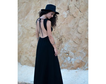 BAY DRESS Backless long dress, Sleeveless Boho Dress, women dress, sexy dress.