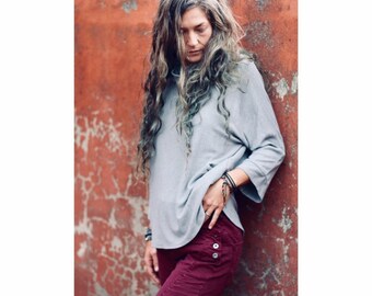 Kala New turtle neck jumper, pocket high neck sweater, cozy comfy slouchy everyday outfit, bat wing sleeves.