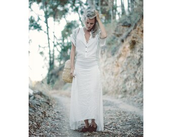 BOUNTY DRESS Long pocket boho button V- neck maxi dress, boho dress, casual dress, dress women, dress, multi functional dress, adjustable.