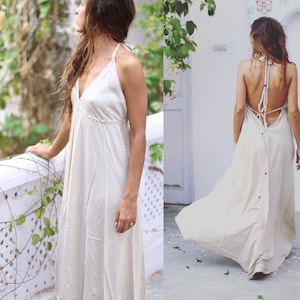 NANDA Long boho dress, boho dress, bridesmaid dress, open back dress, maxi dress, summer dress, adjustable dress, flow dress.