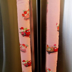 Vrachtwagen koelkast handvat covers, Valentijn koelkast handvat covers, roze apparaat handvat covers