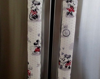 Mickey Mouse Refrigerator Handle Covers: Red and Black Cotton Kitchen Decor