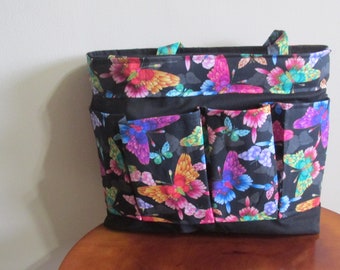 Butterfly Bag, Colorful Butterfly  Bingo Bag, Craft Bag/Nurse's Tote