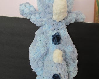 Blue Dino, Amigurumi Dinosaur, Crocheted Dino Lovey