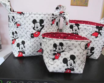 Mickey Fabric Basket, Fabric storage bins, Project Baskets