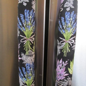 Purple Herb Refrigerator Handle Covers, Appliance Handle Cover