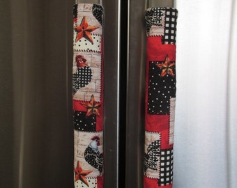 Rooster Refrigerator Handle Covers
