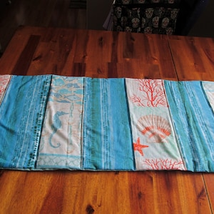 Beach Theme Table Runner, Quilted Table Runner, Table Topper