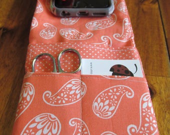 Paisley Nurse Pocket Organizer, Coral Pocket Organizer