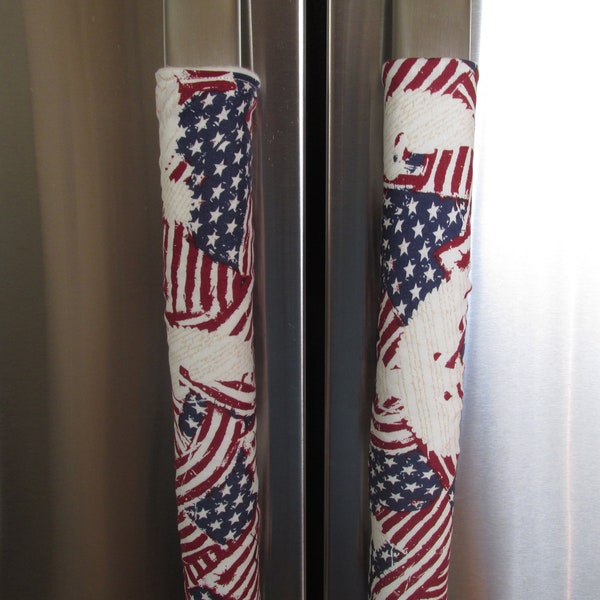 Americana Refrigerator Handle Cover and  Car Strap Cover, Cart Handle Cover