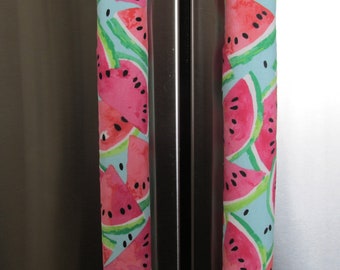 Watermelon Print Refrigerator Handle Covers: 100% Cotton Kitchen Decor