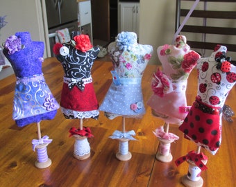 Mannequin Pin Cushion: Mini Dress Form, Tier Tray Decor