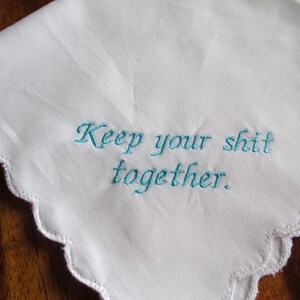 Women's Embroidered Handkerchief, Personalized Hanky, Wedding Handkerchief