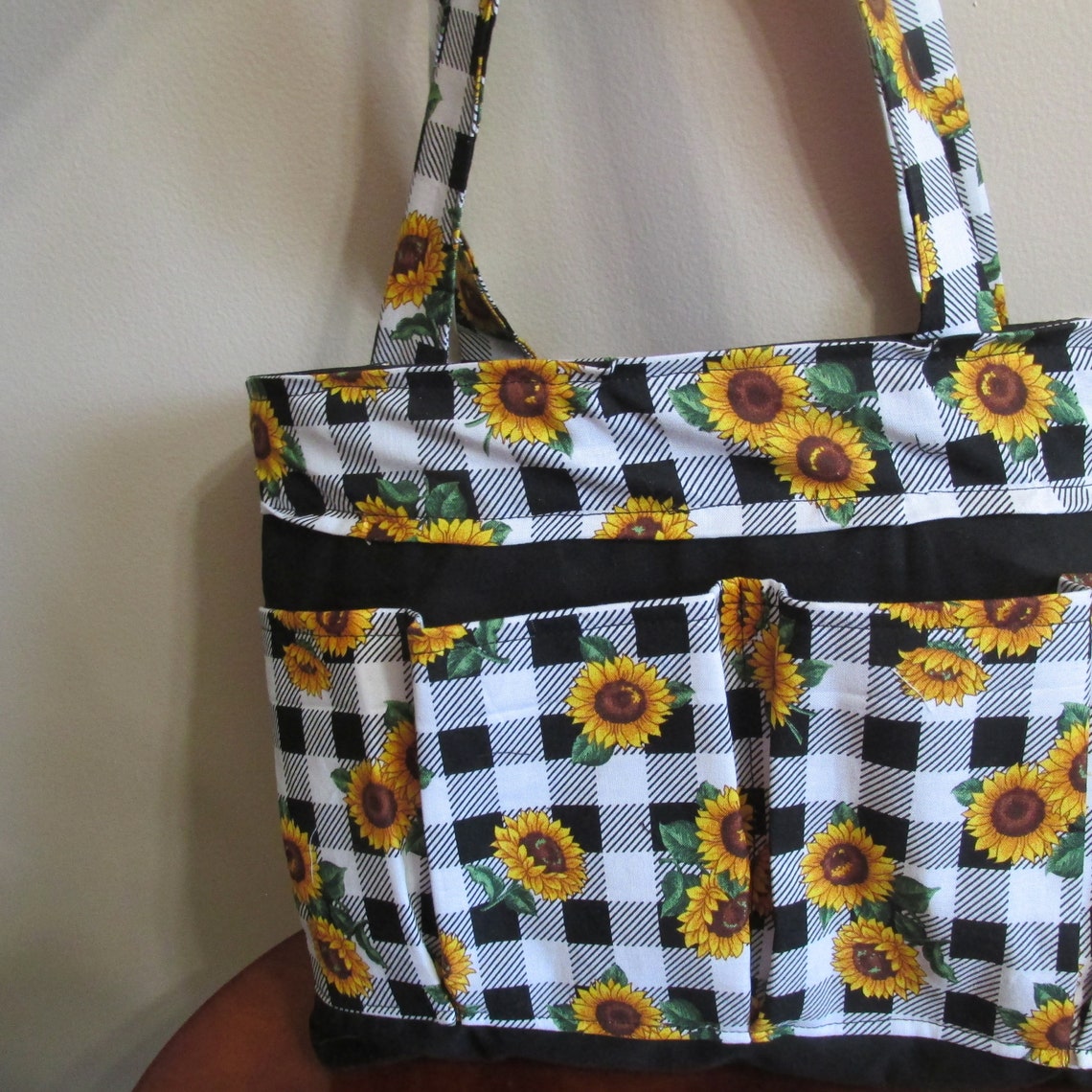 Bingo Bag Black Plaid With Sunflowers Bingo Bag Craft - Etsy