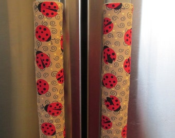 Ladybug Refrigerator Handle Covers: 100% Cotton Appliance Decor