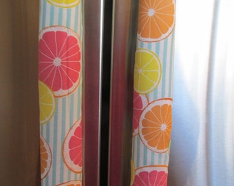 Floral Fruit Refrigerator Handle Covers: 100% Cotton Appliance Decor