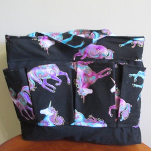Unicorn Bingo Bag, Purple and Teal Bingo Bag, Craft Bag/Nurse's Tote