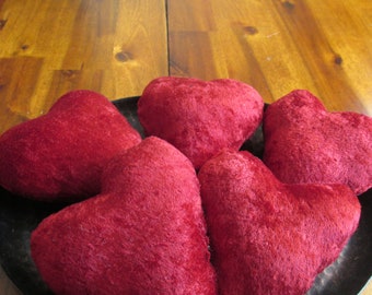 Red Velvet Hearts,  Heart Bowl Fillers, Tier Tray Decoration, Home Decoration