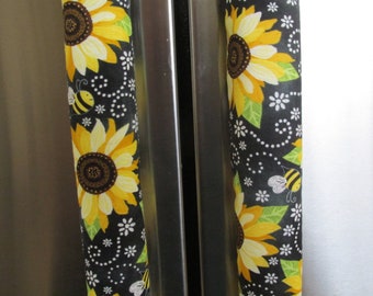 Sunflower and Bee  Refrigerator Handle Covers