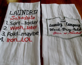 Laundry Embroidered Towel, Embroidered Towel