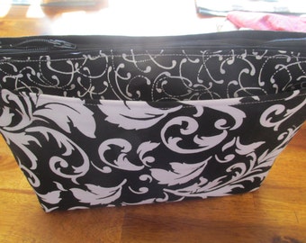 Black and White Cosmetic Bag, Makeup Bag, Bridesmaid Gift