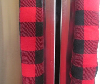 Red Buffalo Plaid Refrigerator Handle Covers: 100% Cotton