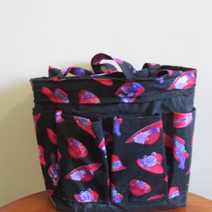 Red Hatter Bingo Bag, Red and Black Bingo Bag, Craft Bag, Organizing Bag, Pocket Bag