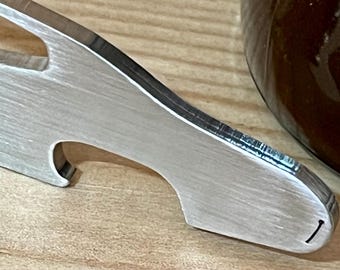 Chevelle Bottle Opener Keychain: Stainless Steel, Made in USA