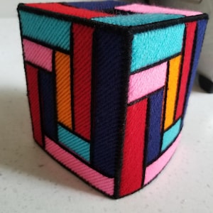 Stained glass tissue box cover