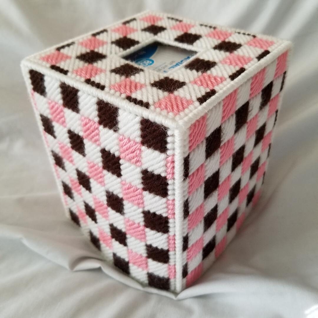 MINI GINGHAM - Cream Tissue Box Cover
