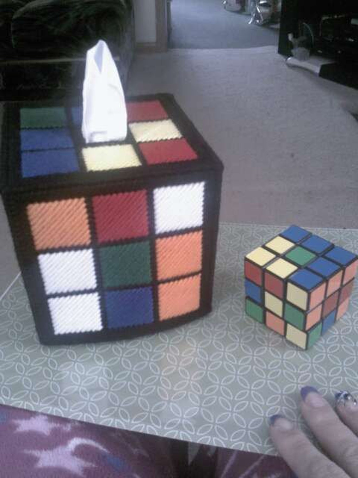 Rubik's Cube Tissue Box Cover Etsy