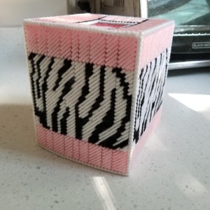 Light Pink Zebra Print tissue box cover