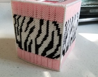 Light Pink Zebra Print tissue box cover