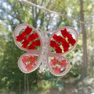Butterfly suncatcher ornament red