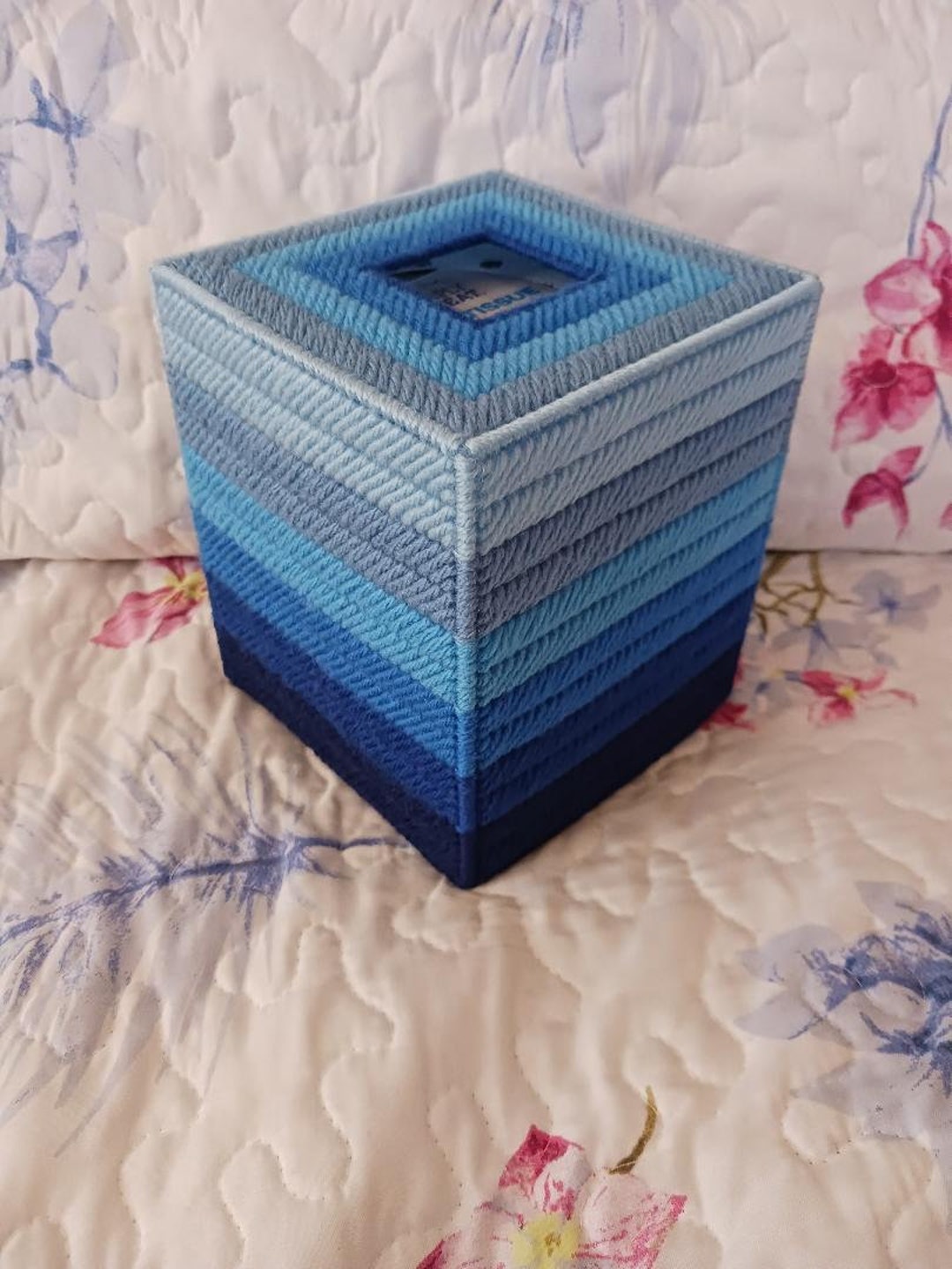 Blue Ombre Tissue Box Cover Etsy