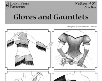 GLOVE PATTERN: Gloves & Gauntlets sewing and costuming pattern Printable Download by Dawn Devine aka Davina