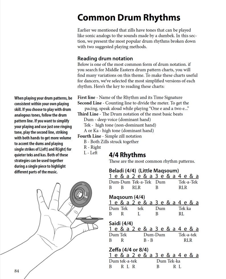 ZILLS: Music On Your Fingertips 133pg e-book about the construction, selection, and use of finger cymbals, ziller, & sagat in Belly Dance image 5