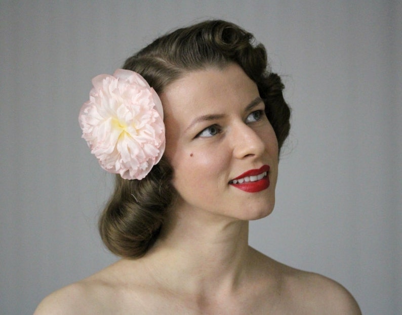 Blush Pink Fascinator Bridal Hair Flower Wedding Headpiece Etsy