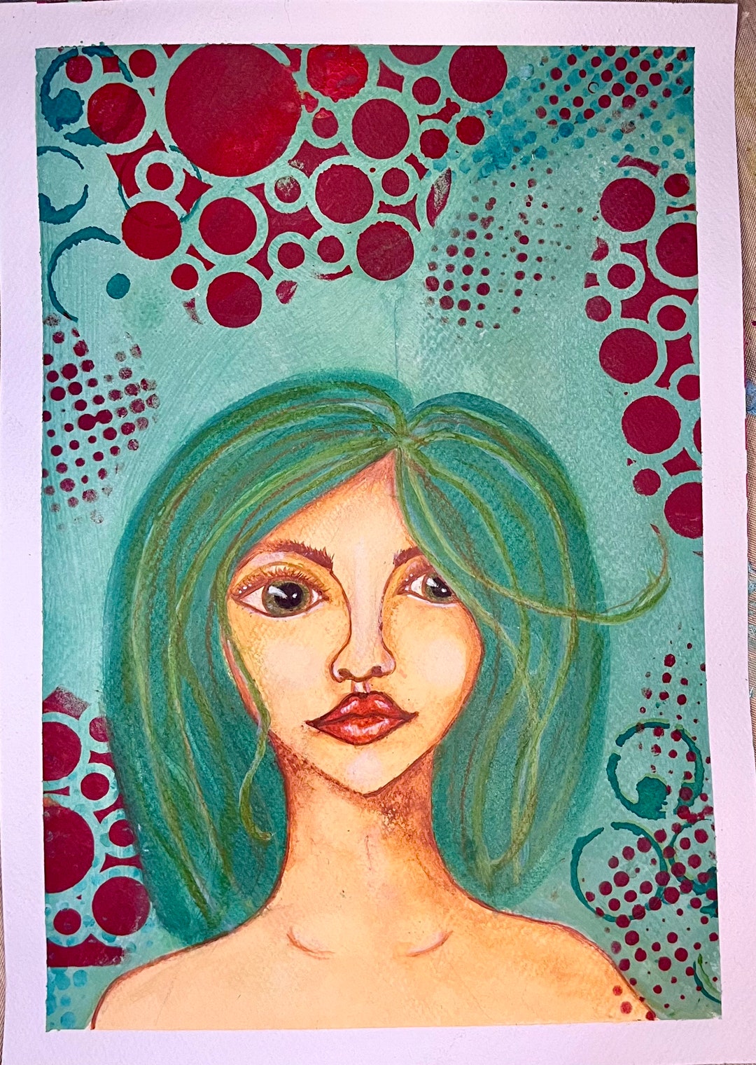 PORTRAIT Acrylic Painting on A4 Paper. Ideal Framed to Place Etsy