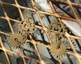 Steampunk Gear Earrings