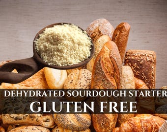 GLUTEN FREE Dehydrated sourdough starter, Super Active Gluten Free sourdough starter, Brown Rice Flour Sourdough starter with instructions