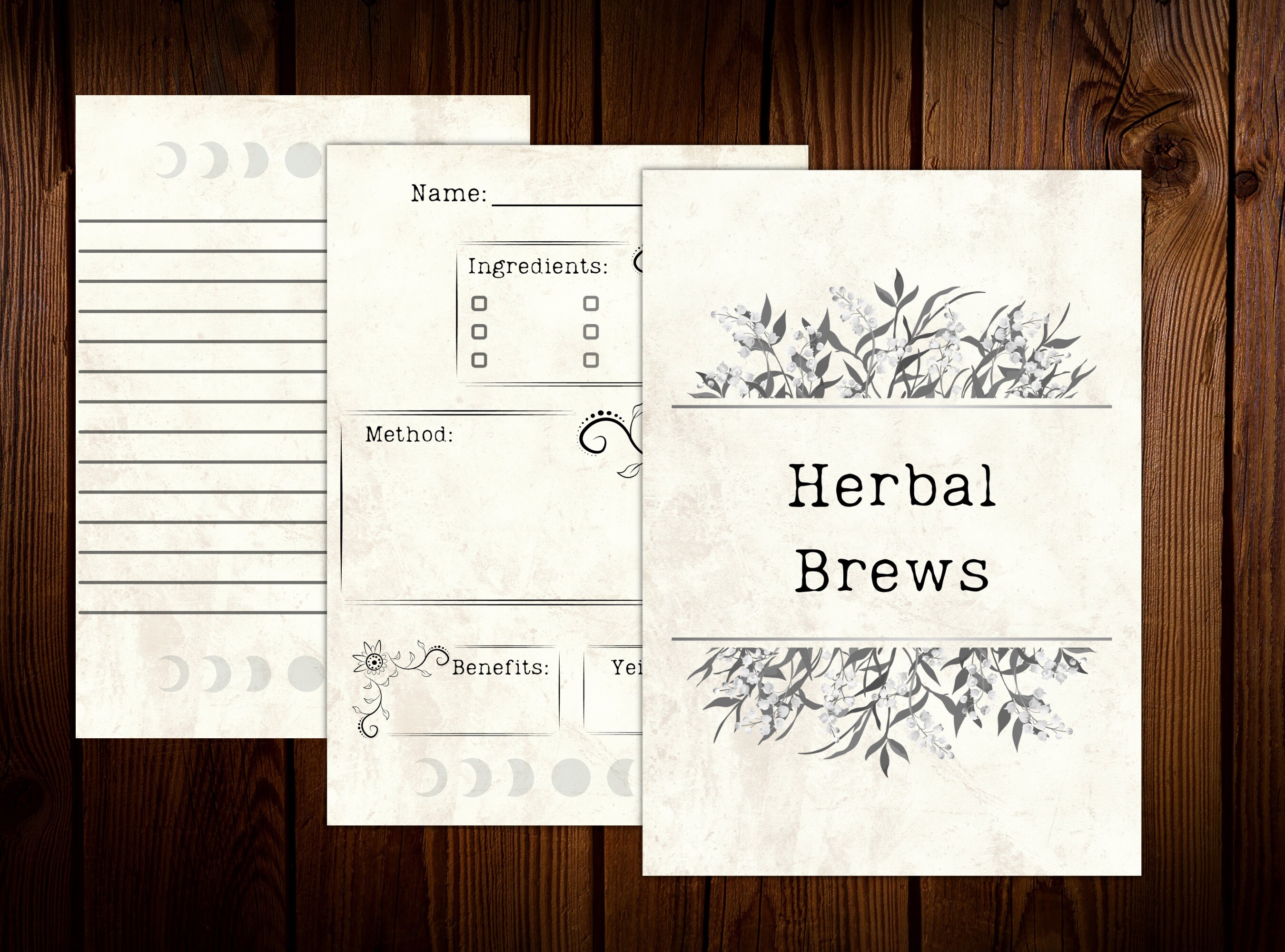 HERBALIST JOURNAL Herbal Remedies Printable Recipe Book - Etsy