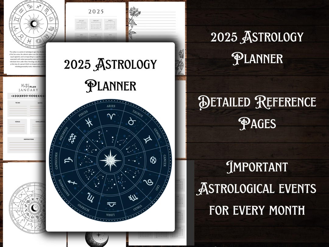 2025 Astrology Planner and Calendar, Printable Astrological Planner and