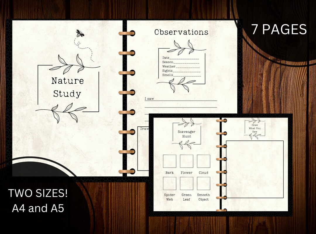 Nature Journal Printable 7 Pages 2 Sizes Nature Study PDF Instant ...