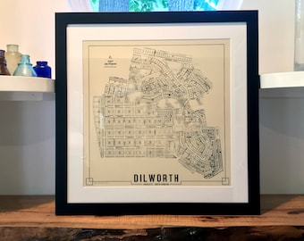 DILWORTH (Charlotte) Hand drawn Plat Map, Historic 1900-1930s Composite Restoration