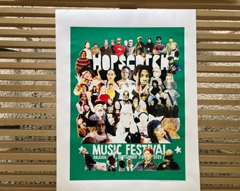 Hopscotch Music Festival Screen Printed Poster Dinosaur Jr Alvvays Pavement Digable Planets Margo Price Japanese Breakfast Kool Keith