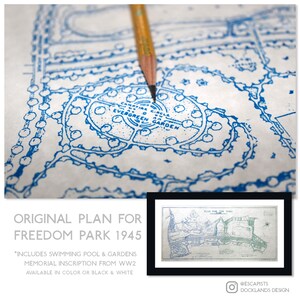 FREEDOM PARK 1945 Silkscreen print Restored from Original Hand Drawn Map image 6