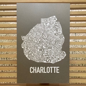 Charlotte, North Carolina Neighborhoods Screen Print image 4