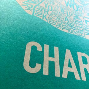 Charlotte, North Carolina Neighborhoods Screen Print image 10