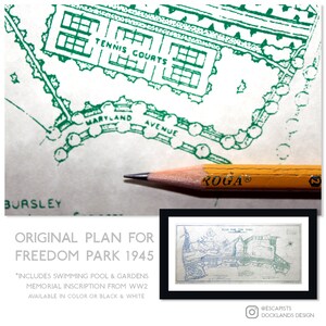 FREEDOM PARK 1945 Silkscreen print Restored from Original Hand Drawn Map image 5